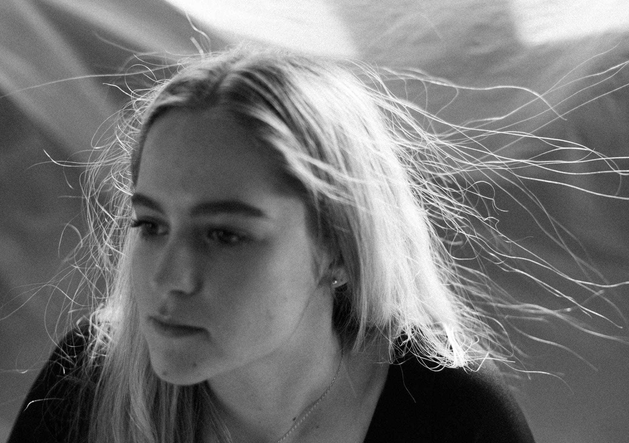 woman in black crew neck shirt